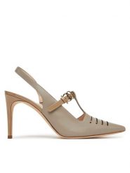 Pollini Szpilki PA10138C0MPA210A Beżowy. Brązowe sandały Pollini, bez wzorów, ze skóry, bez obcasa, na szpilce, bez zapięcia. Za 1,479.00 zł.