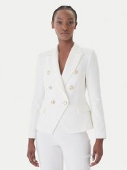 Rinascimento Marynarka CFC0128639003 Biały Regular Fit. Białe marynarki i żakiety Rinascimento, m, bez wzorów, z syntetyku, bez ramiączek. Za 789.99 zł.