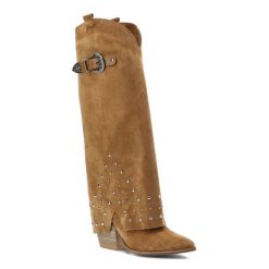 Brązowe Kozaki Carinii Eleganckie Obuwie Damskie Premium. Brązowe kozaki Carinii, bez wzorów, eleganckie, przed kolano, bez obcasa, bez zapięcia. Za 759.00 zł.