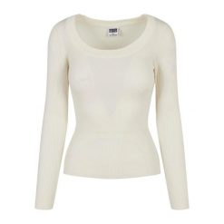 Damski Sweter Z Długim Rękawem Z Szerokim Dekoltem. Brązowe swetry Urban Classics, s, bez wzorów, bez ramiączek. Za 120.99 zł.