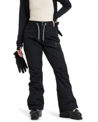 Spodnie snowboardowe damskie ROXY Nadia. Czarne spodnie narciarskie Roxy, bez wzorów, z materiału, narciarskie. Za 699.99 zł.