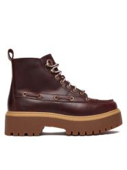 Timberland Trzewiki Stone Street Mid TB0A27YZEIW1 Bordowy. Czerwone botki Timberland, bez wzorów, ze skóry, street, bez obcasa, na płaskiej podeszwie, bez zapięcia. Za 799.99 zł.