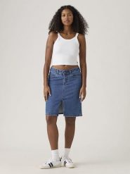 Levi's Spódnica dżinsowa w kolorze niebieskim rozmiar: W25. Niebieskie spódnice Levi's, na co dzień, s, z aplikacjami, klasyczne, midi, proste. Za 149.95 zł.