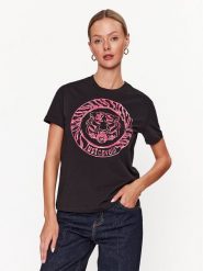 Just Cavalli T-Shirt 75PAHF01 Czarny Regular Fit. Czarne t-shirty Just Cavalli, s, bez wzorów, z bawełny, bez kołnierzyka, bez ramiączek. Za 379.99 zł.