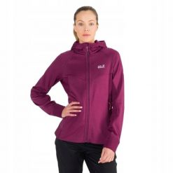 Damska Bluza Polarowa Hydro Grid. Fioletowe bluzy z kapturem Jack Wolfskin, m, bez wzorów, z materiału, z kapturem, trekkingowe. Za 550.99 zł.