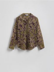 Wzorzysta koszula z lyocellu - wielobarwny. Koszule Reserved, l, bez wzorów, z lyocellu, bez kołnierzyka, bez ramiączek. Za 129.99 zł.