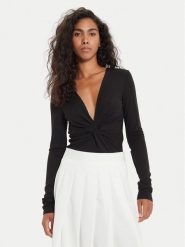 TWINSET Body 241TE2131 Czarny Slim Fit. Czarne body i gorsety Twinset, bez wzorów, z wiskozy, bez ramiączek. Za 199.99 zł.