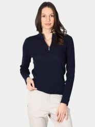 Sweter Damski Luhta Huoponen. Niebieskie swetry Luhta, m, bez wzorów, z bawełny, eleganckie, bez ramiączek. Za 499.00 zł.