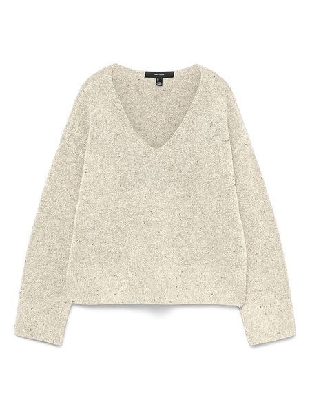 Vero Moda Sweter w kolorze kremowym rozmiar: XS. Brązowe swetry Vero Moda, s, bez wzorów, z materiału, bez ramiączek. Za 96.14 zł.