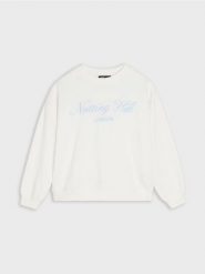 Bluza z napisem - kremowy. Białe bluzy Sinsay, l, bez wzorów, bez kaptura. Za 29.99 zł.