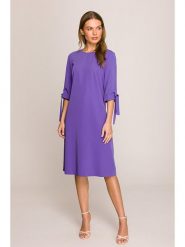 Stylove Sukienka w kolorze fioletowym rozmiar: XL. Różowe sukienki Stylove, na co dzień, xl, bez wzorów, bez kołnierzyka, bez ramiączek, midi, proste. Za 247.45 zł.