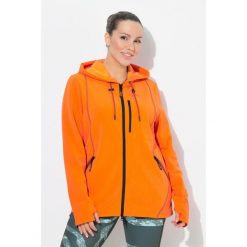 Damskie Bluza 2-kierunkowy zamek błyskawiczny kaptur otwór na kciuk. Brązowe bluzy Ulla Popken, plus size, bez wzorów, z elastanu, bez kaptura. Za 279.99 zł.