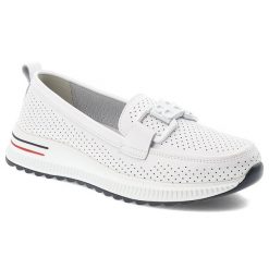 Białe Półbuty S.Barski Wsuwane Obuwie Damskie. Białe półbuty wsuwane S.BARSKI, bez wzorów, ze skóry, eleganckie, bez obcasa, na płaskiej podeszwie. Za 159.00 zł.