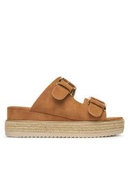 JENNY Espadryle LB-P1434-YLD Brązowy. Brązowe espadryle Jenny, bez wzorów, z materiału, bez obcasa. Za 109.99 zł.