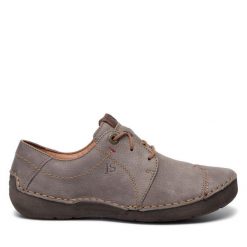 Półbuty Josef Seibel. Szare półbuty wsuwane Josef Seibel, bez wzorów, bez obcasa, na płaskiej podeszwie. Za 229.99 zł.