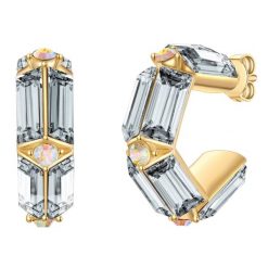 Yokoamii Kolczyki kola z pozlacanej metalowej stopu z krysztalem szklanym 1 ct Damski. Białe kolczyki Yokoamii, z kryształem, metalowe. Za 159.99 zł.