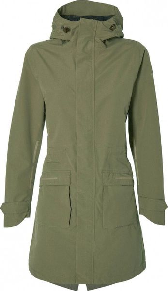 Rowerowa kurtka przeciwdeszczowa Mosse damska oliwkowa zieleń. Zielone kurtki BASIL, l, bez wzorów, z materiału, eleganckie, bez kaptura. Za 531.00 zł.