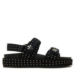 Sandały Tory Burch. Czarne sandały Tory Burch, bez wzorów, sportowe, bez obcasa, na płaskiej podeszwie, bez zapięcia. Za 1,819.00 zł.