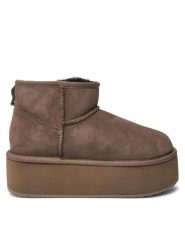 EMU Australia Śniegowce Stinger Micro Flatform W13082 Brązowy. Brązowe śniegowce Emu Australia, bez wzorów, ze skóry, bez zapięcia. Za 699.99 zł.