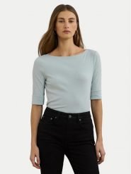 LAUREN RALPH LAUREN Bluzka 200654963187 Błękitny Slim Fit. Niebieskie bluzki Lauren Ralph Lauren, xl, bez wzorów, z bawełny, bez kołnierzyka, bez ramiączek. Za 169.99 zł.