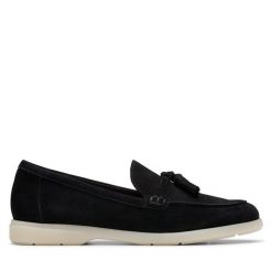 Mokasyny Clarks. Czarne mokasyny Clarks, bez wzorów. Za 319.99 zł.