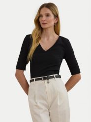 LAUREN RALPH LAUREN Bluzka 200815843003 Czarny Slim Fit. Czarne bluzki Lauren Ralph Lauren, m, bez wzorów, z bawełny, bez kołnierzyka, bez ramiączek. Za 219.99 zł.
