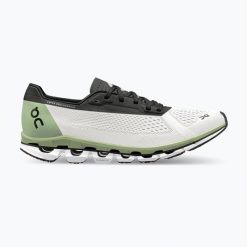 Buty do biegania damskie On Cloudboom. Białe buty do biegania On, bez wzorów, z gumy, bez zapięcia, do biegania. Za 519.99 zł.