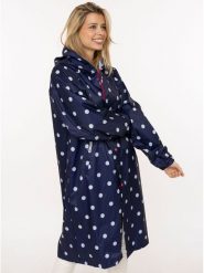 Zwillingsherz Płaszcz przeciwdeszczowy "Polka Dots" w kolorze granatowo-białym rozmiar: S/M. Białe kurtki przeciwdeszczowe Zwillingsherz, m, bez wzorów, z materiału, bez kaptura, outdoorowe. Za 139.87 zł.