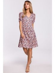 Made of emotion Sukienka w kolorze biało-niebiesko-czerwonym rozmiar: M. Białe sukienki Made Of Emotion, m, bez wzorów, bez kołnierzyka, bez ramiączek, midi, rozkloszowane. Za 70.24 zł.