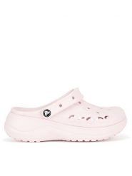 Crocs Klapki BAYA PLATFORM CLOG 208186-6PI Różowy. Czerwone klapki Crocs, bez wzorów, z materiału, bez obcasa, bez zapięcia. Za 249.99 zł.