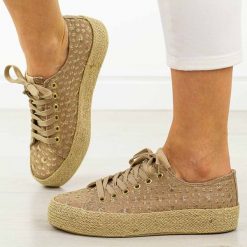 Khaki trampki damskie, espadryle Lee Cooper 3646. Brązowe espadryle Lee Cooper, bez wzorów, z jeansu, boho, bez zapięcia. Za 169.00 zł.
