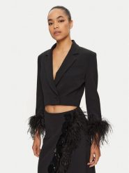 PINKO Marynarka 102865 A1JX Czarny Regular Fit. Czarne marynarki i żakiety Pinko, bez wzorów, z syntetyku, bez ramiączek. Za 819.99 zł.