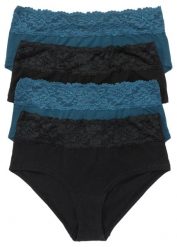 Figi maxi z miękką bawełną (4 pary). Czarne figi bonprix, bez wzorów, z bawełny. Za 64.99 zł.