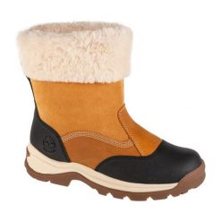 Buty Timberland White Ledge Pullon Wp TB1A2KUF231 żółte z futrem. Żółte śniegowce bez wzorów, z materiału, bez zapięcia. Za 916.73 zł.