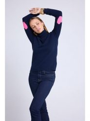 Maison Héritage Cashmere Kaszmirowy golf w kolorze granatowym rozmiar: XL. Niebieskie swetry Maison Héritage Cashmere, xl, bez wzorów, z kaszmiru, bez ramiączek. Za 484.31 zł.