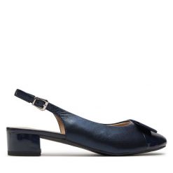 Sandały Caprice. Niebieskie sandały Caprice, bez wzorów, bez obcasa, na płaskiej podeszwie, bez zapięcia. Za 319.99 zł.
