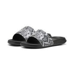 Damskie klapki Popcat 20 Snake Chic PUMA Black Silver Metallic. Czarne klapki Puma, bez wzorów, z syntetyku, klasyczne, bez obcasa, bez zapięcia. Za 89.70 zł.