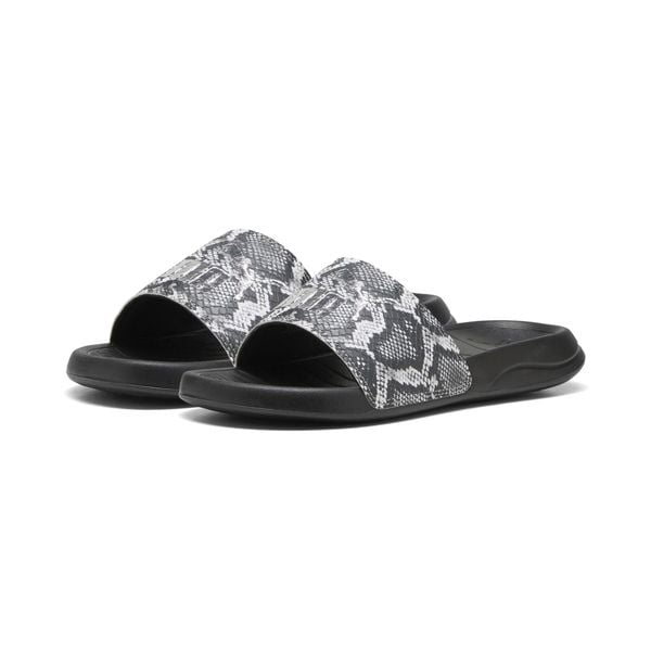 Damskie klapki Popcat 20 Snake Chic PUMA Black Silver Metallic. Czarne klapki Puma, bez wzorów, z syntetyku, klasyczne, bez obcasa, bez zapięcia. Za 93.25 zł.