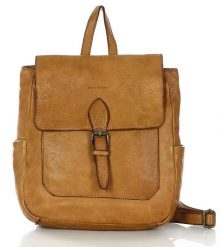 Plecak skórzany MARCO MAZZINI camelowy v224a. Plecaki MARCO MAZZINI, bez wzorów, ze skóry, bez dodatków. Za 549.99 zł.