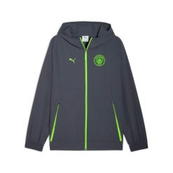Kurtka dresowa Manchester City Woven 2025/26. Szare kurtki Puma, bez wzorów, z dresówki, sportowe, bez kaptura. Za 264.00 zł.