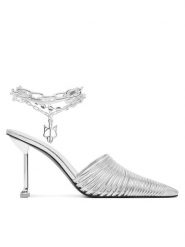 Naked Wolfe Klapki Chromed 00078 Srebrny. Szare klapki Naked Wolfe, bez wzorów, ze skóry, bez obcasa, bez zapięcia. Za 1,049.00 zł.