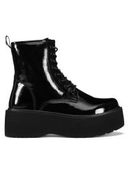 DeeZee Botki WS101-08A Czarny. Czarne botki DeeZee, bez wzorów, bez obcasa, na płaskiej podeszwie, bez zapięcia. Za 139.99 zł.