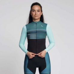 Ciepła koszulka rowerowa damska Rogelli Stryde z długim rękawem. Czarne t-shirty sportowe Rogelli, l, bez wzorów, z elastanu, bez ramiączek, rowerowe. Za 327.00 zł.