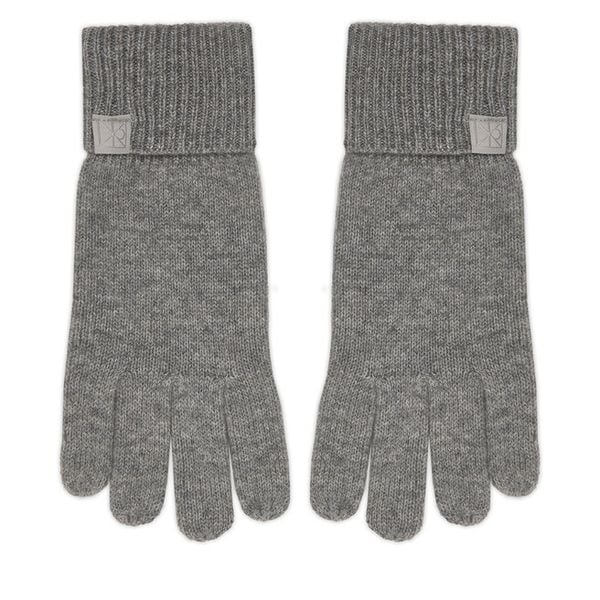 Rękawiczki Calvin Klein. Szare rękawiczki Calvin Klein, bez wzorów, z dzianiny. Za 349.99 zł.
