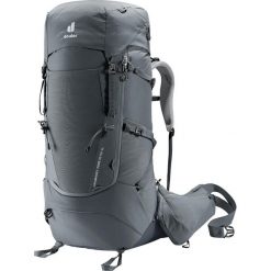 Plecak trekkingowy damski Deuter Aircontact Core 55 + 10 SL - graphite/black. Szare plecaki Deuter, bez wzorów, bez dodatków. Za 1,236.99 zł.