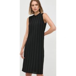 Max Mara Leisure sukienka kolor czarny mini dopasowana. Czarne sukienki Max Mara Leisure, s, bez wzorów, z dzianiny, bez kołnierzyka, bez ramiączek, mini, dopasowane. W wyprzedaży za 649.99 zł.
