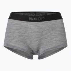 Bokserki termoaktywne damskie super.natural Tundra 175 Boyfriend Hipster. Szare bokserki damskie super.natural, bez wzorów, z materiału. Za 169.99 zł.