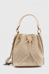 Tory Burch torebka skórzana kolor beżowy. Brązowe torebki klasyczne Tory Burch, bez wzorów, na ramię, pikowane, bez dodatków. Za 2,739.90 zł.