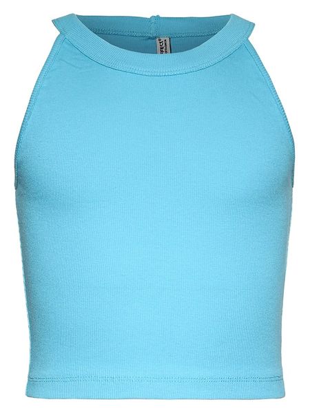 Blue Effect Top w kolorze błękitnym rozmiar: 164. Niebieskie topy Blue Effect, bez wzorów, bez kołnierzyka, bez ramiączek. Za 43.78 zł.