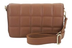 Pikowana listonoszka skórzana BARBERINI'S j. brązowa 932-12. Brązowe shopper bag Barberinis, bez wzorów, ze skóry, małe, pikowane, bez dodatków. Za 289.99 zł.